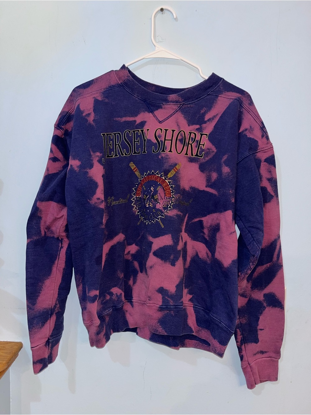 Jersey Shore Tie-Dye Crewneck Sweatshirt - Purple & Pink
